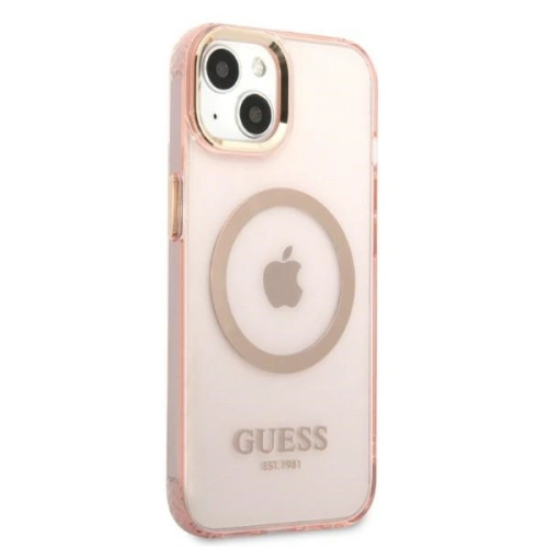 Kup Etui Guess GUHMP13MHTCMP Apple iPhone 13 rozie/pink hard case Gold Outline Translucent MagSafe - GUE2236 - {ean13} - Sklep Home Screen