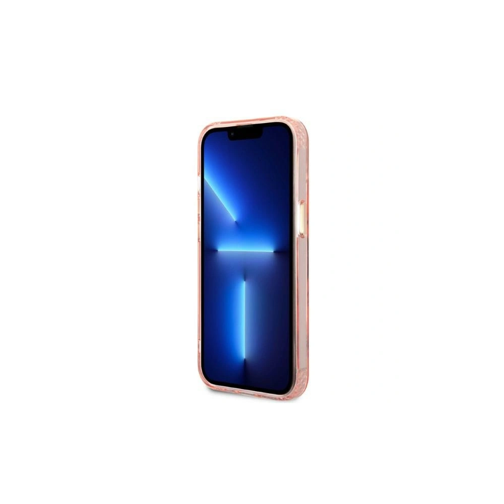 Etui Guess GUHMP13MHTCMP Apple iPhone 13 różowy/pink hard case Gold Outline Translucent MagSafe