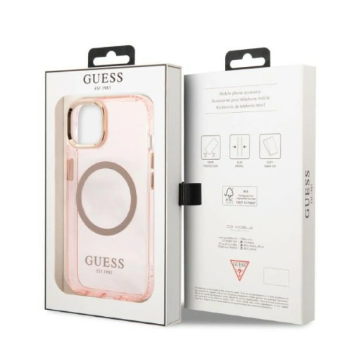 Kup Etui Guess GUHMP13MHTCMP Apple iPhone 13 rozie/pink hard case Gold Outline Translucent MagSafe - GUE2236 - {ean13} - Sklep Home Screen