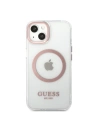 Buy Guess GUHMP13MHTRMP Apple iPhone 13 pink hard case Metal Outline Magsafe - GUE2237 - {ean13} - Home Screen Store Europe