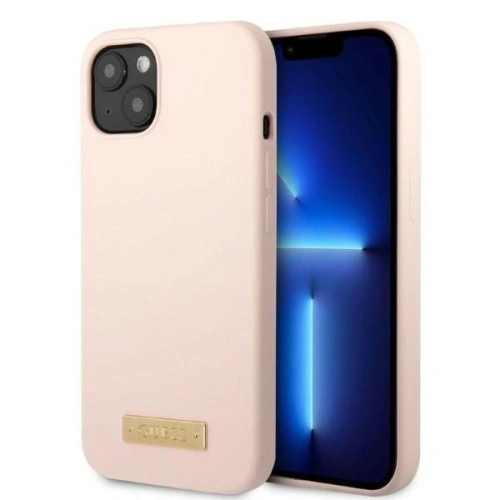 Kup Etui Guess GUHMP13SSBPLP Apple iPhone 13 mini roz/pink hard case Silicone Logo Plate MagSafe - GUE2242 - {ean13} - Sklep Home Screen