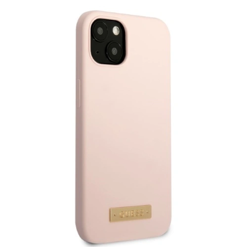 Kup Etui Guess GUHMP13SSBPLP Apple iPhone 13 mini roz/pink hard case Silicone Logo Plate MagSafe - GUE2242 - {ean13} - Sklep Home Screen