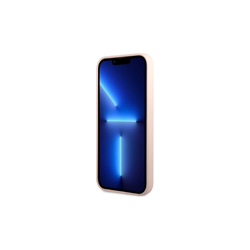 Etui Guess GUHMP13SSBPLP Apple iPhone 13 mini różowy/pink hard case Silicone Logo Plate MagSafe