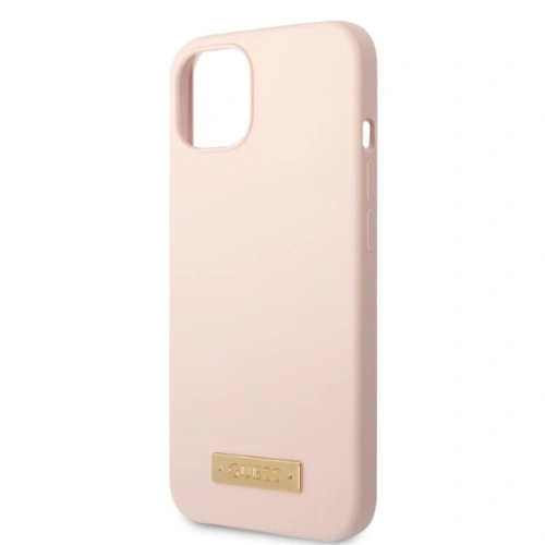 Kup Etui Guess GUHMP13SSBPLP Apple iPhone 13 mini roz/pink hard case Silicone Logo Plate MagSafe - GUE2242 - {ean13} - Sklep Home Screen