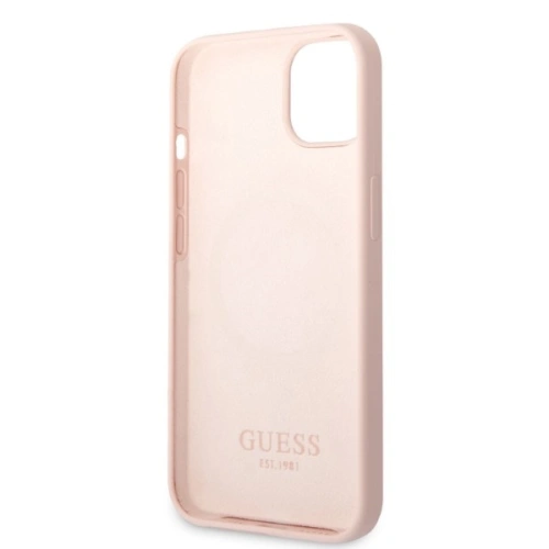 Kup Etui Guess GUHMP13SSBPLP Apple iPhone 13 mini rózsaszín/pink kemény tok Szilikon Logó Plate MagSafe - GUE2242 - {ean13} - Sklep Home Screen