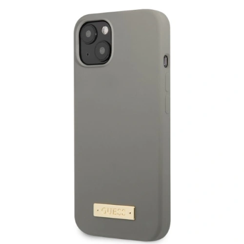 Kup Etui Guess GUHMP13SSPLG Apple iPhone 13 mini gri/grey carcasă tare Silicon Logo Plate MagSafe - GUE2243 - {ean13} - Sklep Home Screen