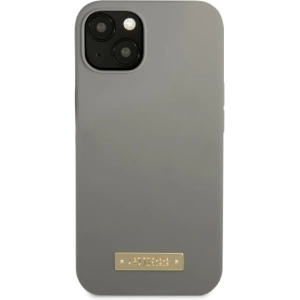 Kup Etui Guess GUHMP13SSPLG Apple iPhone 13 mini gri/grey carcasă tare Silicon Logo Plate MagSafe - GUE2243 - {ean13} - Sklep Home Screen