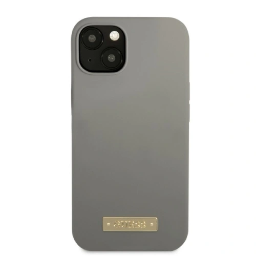 Kup Etui Guess GUHMP13SSPLG Apple iPhone 13 mini gri/grey carcasă tare Silicon Logo Plate MagSafe - GUE2243 - {ean13} - Sklep Home Screen