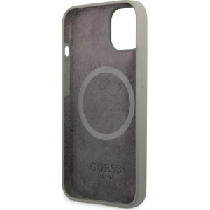 Kup Etui Guess GUHMP13SSPLG Apple iPhone 13 mini gri/grey carcasă tare Silicon Logo Plate MagSafe - GUE2243 - {ean13} - Sklep Home Screen