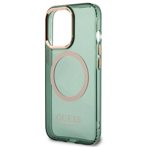 Kup Etui Guess GUHMP13XHTCMA Apple iPhone 13 Pro Max verde/khaki hard case Gold Outline Translucent MagSafe - GUE2245 - {ean13} - Sklep Home Screen
