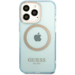 Buy Guess GUHMP13XHTCMB Apple iPhone 13 Pro Max blue hard case Gold Outline Translucent MagSafe - GUE2246 - {ean13} - Home Screen Store Europe