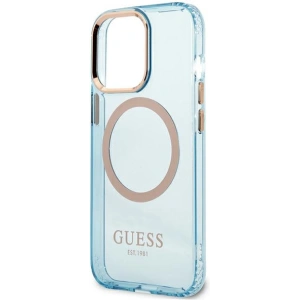 Buy Guess GUHMP13XHTCMB Apple iPhone 13 Pro Max blue hard case Gold Outline Translucent MagSafe - GUE2246 - {ean13} - Home Screen Store Europe