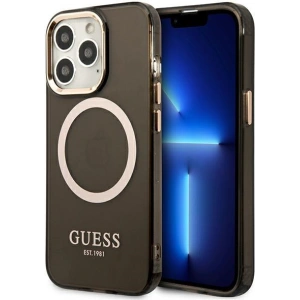 Buy Guess GUHMP13XHTCMK Apple iPhone 13 Pro Max black hard case Gold Outline Translucent MagSafe - GUE2247 - {ean13} - Home Screen Store Europe