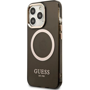 Buy Guess GUHMP13XHTCMK Apple iPhone 13 Pro Max black hard case Gold Outline Translucent MagSafe - GUE2247 - {ean13} - Home Screen Store Europe