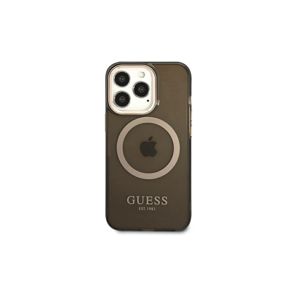 Etui Guess GUHMP13XHTCMK Apple iPhone 13 Pro Max czarny/black hard case Gold Outline Translucent MagSafe