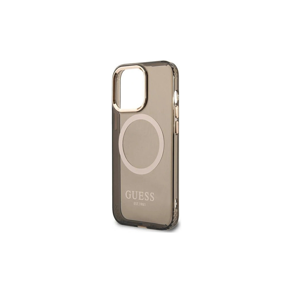 Etui Guess GUHMP13XHTCMK Apple iPhone 13 Pro Max czarny/black hard case Gold Outline Translucent MagSafe