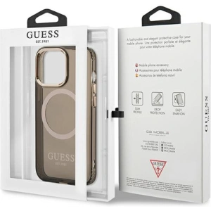 Buy Guess GUHMP13XHTCMK Apple iPhone 13 Pro Max black hard case Gold Outline Translucent MagSafe - GUE2247 - {ean13} - Home Screen Store Europe