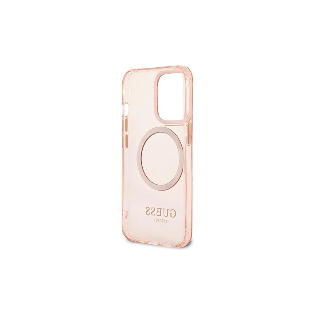 Etui Guess GUHMP13XHTCMP Apple iPhone 13 Pro Max różowy/pink hard case Gold Outline Translucent MagSafe