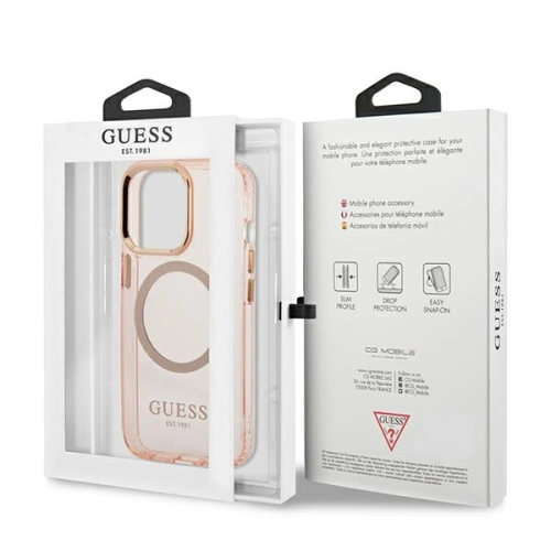 Kup Etui Guess GUHMP13XHTCMP Apple iPhone 13 Pro Max rozie/pink hard case Gold Outline Translucent MagSafe - GUE2248 - {ean13} - Sklep Home Screen