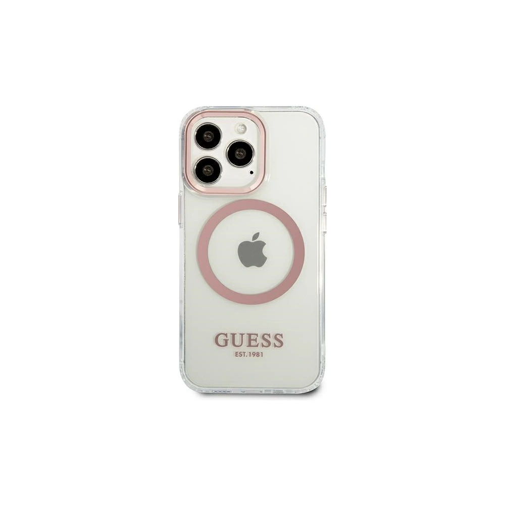 Etui Guess GUHMP13XHTRMP Apple iPhone 13 Pro Max różowy/pink hard case Metal Outline Magsafe