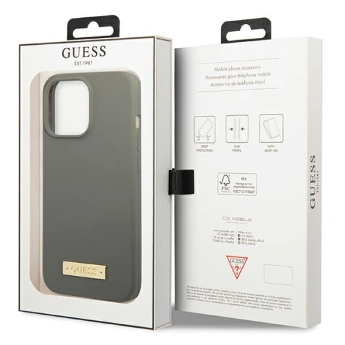 Kup Etui Guess GUHMP13XSPLG Apple iPhone 13 Pro Max szürke/grey kemény tok Szilikon Logó Plate MagSafe - GUE2253 - {ean13} - Sklep Home Screen