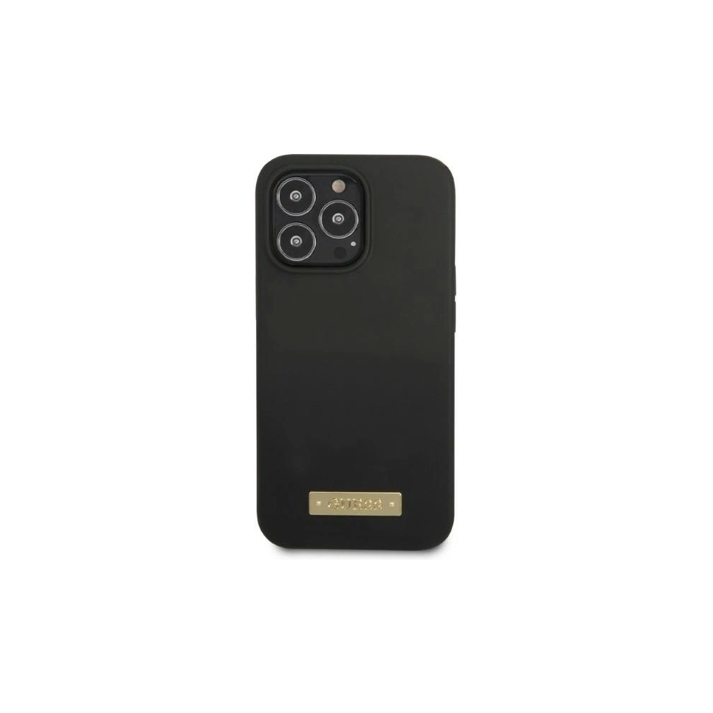 Etui Guess GUHMP13XSPLK Apple iPhone 13 Pro Max czarny/black hard case Silicone Logo Plate MagSafe