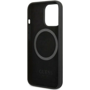 Buy Guess GUHMP13XSPLK Apple iPhone 13 Pro Max black hard case Silicone Logo Plate MagSafe - GUE2254 - {ean13} - Home Screen Store Europe