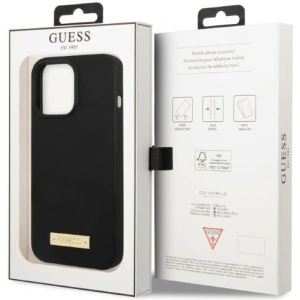 Buy Guess GUHMP13XSPLK Apple iPhone 13 Pro Max black hard case Silicone Logo Plate MagSafe - GUE2254 - {ean13} - Home Screen Store Europe
