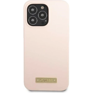 Buy Guess GUHMP13XSPLP Apple iPhone 13 Pro Max pink hard case Silicone Logo Plate MagSafe - GUE2255 - {ean13} - Home Screen Store Europe