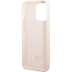 Buy Guess GUHMP13XSPLP Apple iPhone 13 Pro Max pink hard case Silicone Logo Plate MagSafe - GUE2255 - {ean13} - Home Screen Store Europe