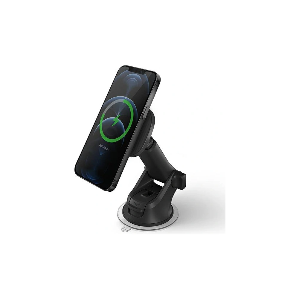 Uchwyt samochodowy magnetyczny z ładowaniem bezprzewodowym UNIQ Magneo MagSafe 3w1 Car Dash & Vent Mount szary/grey