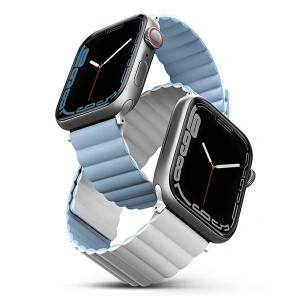 Kup UNIQ Revix Apple Watch 4/5/6/7/SE/8/9/Ultra 44/45/49mm Wendbar Magnetic weiß-blau/white-blue - UNIQ818 - {ean13} - Sklep Home Screen