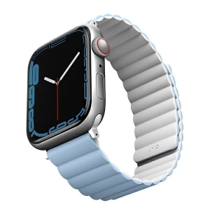 Kup UNIQ Revix Apple Watch 4/5/6/7/SE/8/9/Ultra 44/45/49mm Wendbar Magnetic weiß-blau/white-blue - UNIQ818 - {ean13} - Sklep Home Screen