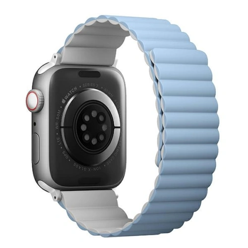Kup Pasek UNIQ Revix Apple Watch 4/5/6/7/SE/8/9/Ultra 44/45/49mm Reversibil Magnetic alb-albastru/white-blue - UNIQ818 - {ean13} - Sklep Home Screen