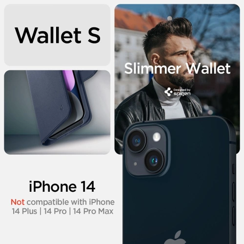 Kup Case Spigen Wallet S Apple iPhone 14 Classic Blau - SPN2563 - {ean13} - Sklep Home Screen
