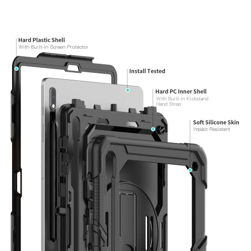 Kup Etui Tech-Protect Solid360 Samsung Galaxy Tab S8+ Plus/S7+ Plus/S7 FE 12.4 Fekete - THP1474 - {ean13} - Sklep Home Screen