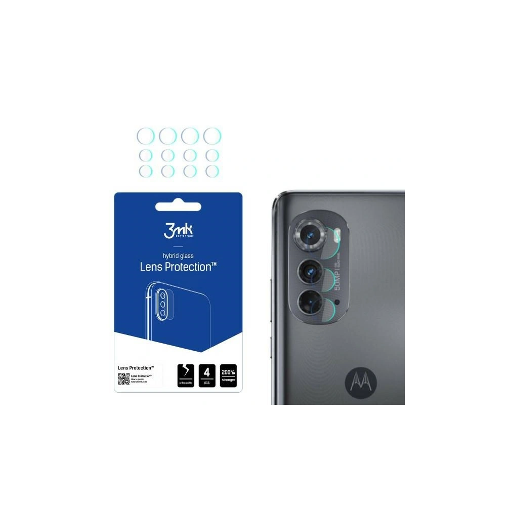 Szkło hybrydowe na obiektyw aparatu 3MK Lens Protection Motorola Edge 2022 [4 PACK]