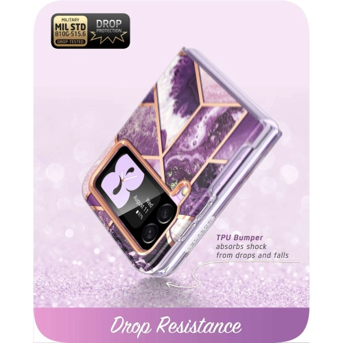 Kup Etui Supcase Cosmo Samsung Galaxy Z Flip 4 Mramorová fialová - SPC318 - {ean13} - Sklep Home Screen