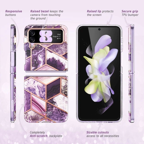 Kup Etui Supcase Cosmo Samsung Galaxy Z Flip 4 Mramorová fialová - SPC318 - {ean13} - Sklep Home Screen