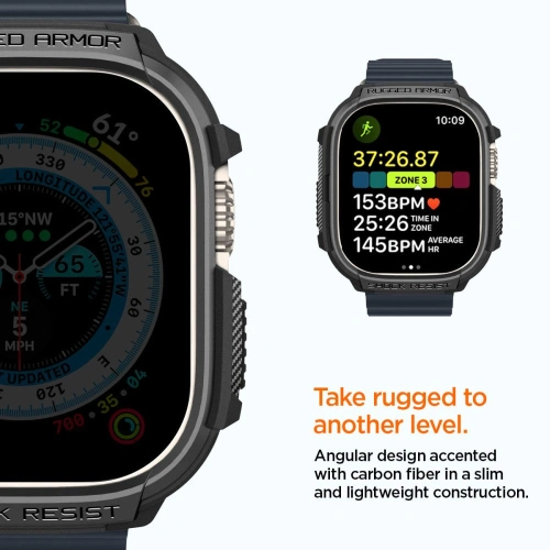 Kup Etui Spigen Rugged Armor Apple Watch Ultra 49mm Matná Černá - SPN2566 - {ean13} - Sklep Home Screen