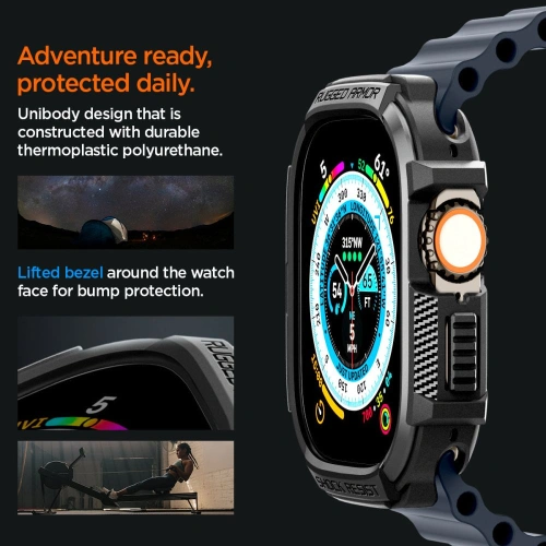 Buy Case Spigen Rugged Armor Apple Watch Ultra 49mm Matte Black - SPN2566 - {ean13} - Home Screen Store Europe