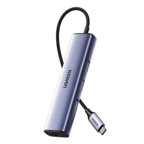 Kup UGREEN CM475 Hub USB-C Adapter mit 3x USB 3.0, RJ45, USB-C PD (Grau) - UGR1429 - {ean13} - Sklep Home Screen