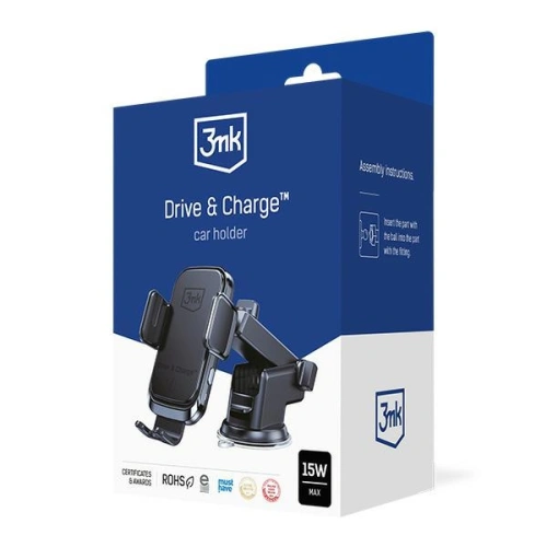 Kup Automatická automobilová držák s bezdrátovou nabíječkou 3MK Drive&Charge 15W - 3MK4182 - {ean13} - Sklep Home Screen