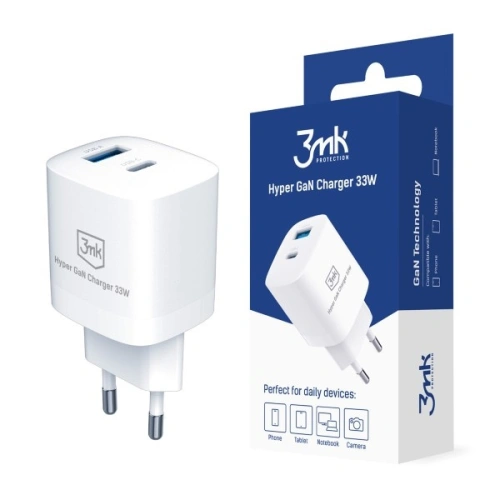 Kup Încărcătorul de rețea 3MK Hyper GaN Charger 33W Power Delivery USB + USB-C - 3MK4183 - {ean13} - Sklep Home Screen