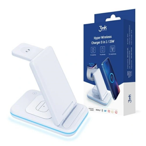 Kup Încărcător wireless 3w1 3MK Hyper Wireless Charger 15W smartphone/smartwatch/căști - 3MK4184 - {ean13} - Sklep Home Screen