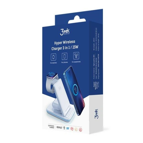 Kup Bezdrátová nabíječka 3w1 3MK Hyper Wireless Charger 15W smartphone/smartwatch/sluchátka - 3MK4184 - {ean13} - Sklep Home Screen