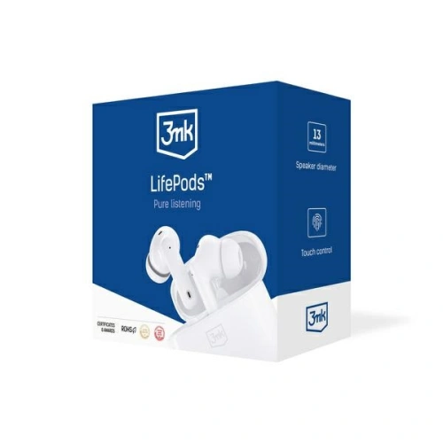 Kup Słuchawki TWS 3MK LifePods Bluetooth 5.3 ANC białe - 3MK4185 - {ean13} - Sklep Home Screen