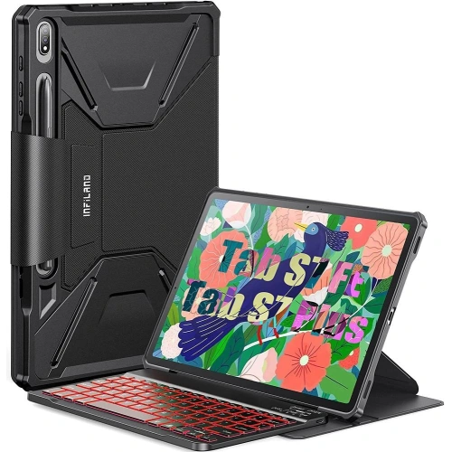 Kup Etui Infiland Keyboard Stand Samsung Galaxy Tab S8+ Plus/S7+ Plus/S7 FE 12.4 Černé - INF26 - {ean13} - Sklep Home Screen