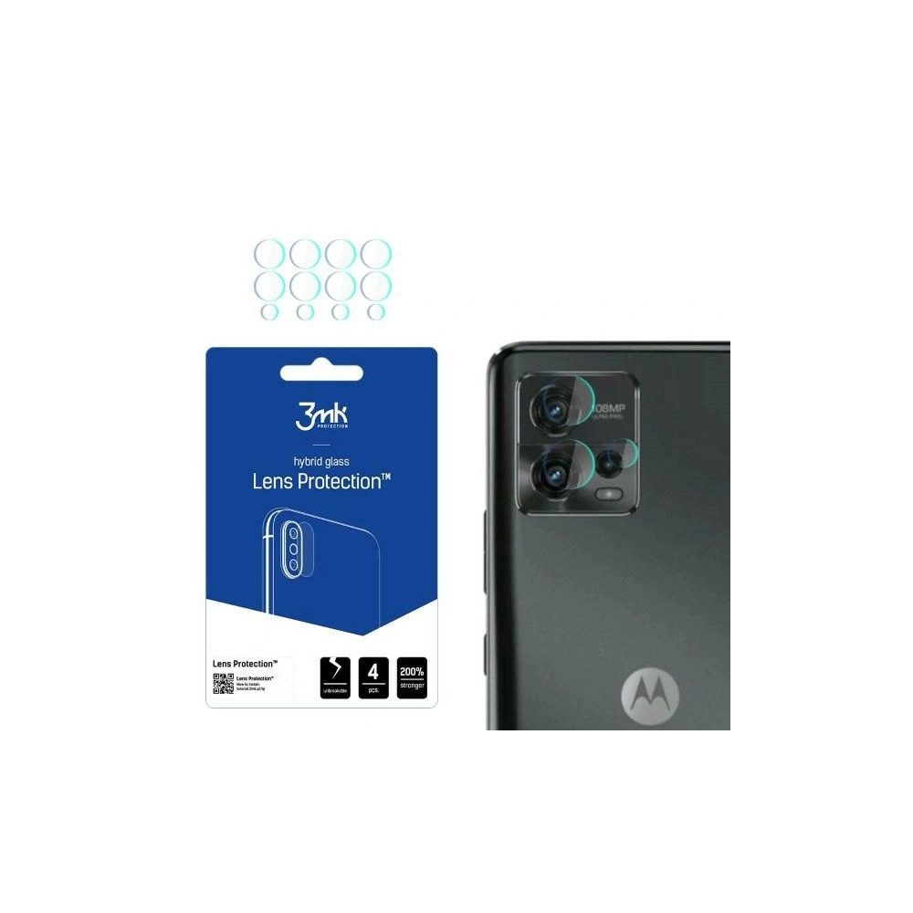 Szkło hybrydowe na obiektyw aparatu 3MK Lens Protection Motorola Moto G72 [4 PACK]