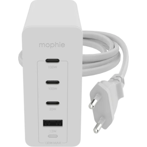 Kup Ładowarka sieciowa Mophie GaN speedport 120W 3xUSB-C, 1xUSB-A (white) - MPH056 - {ean13} - Sklep Home Screen